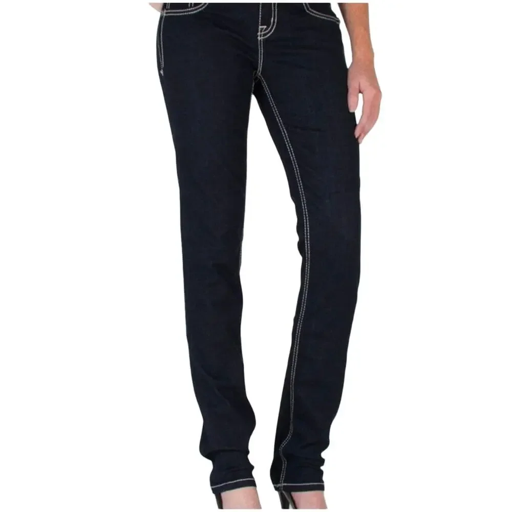 Miss Me Easy Skinny Jeans Fleur De Lis Bling Rhinestone Pocket Jeans Size 26